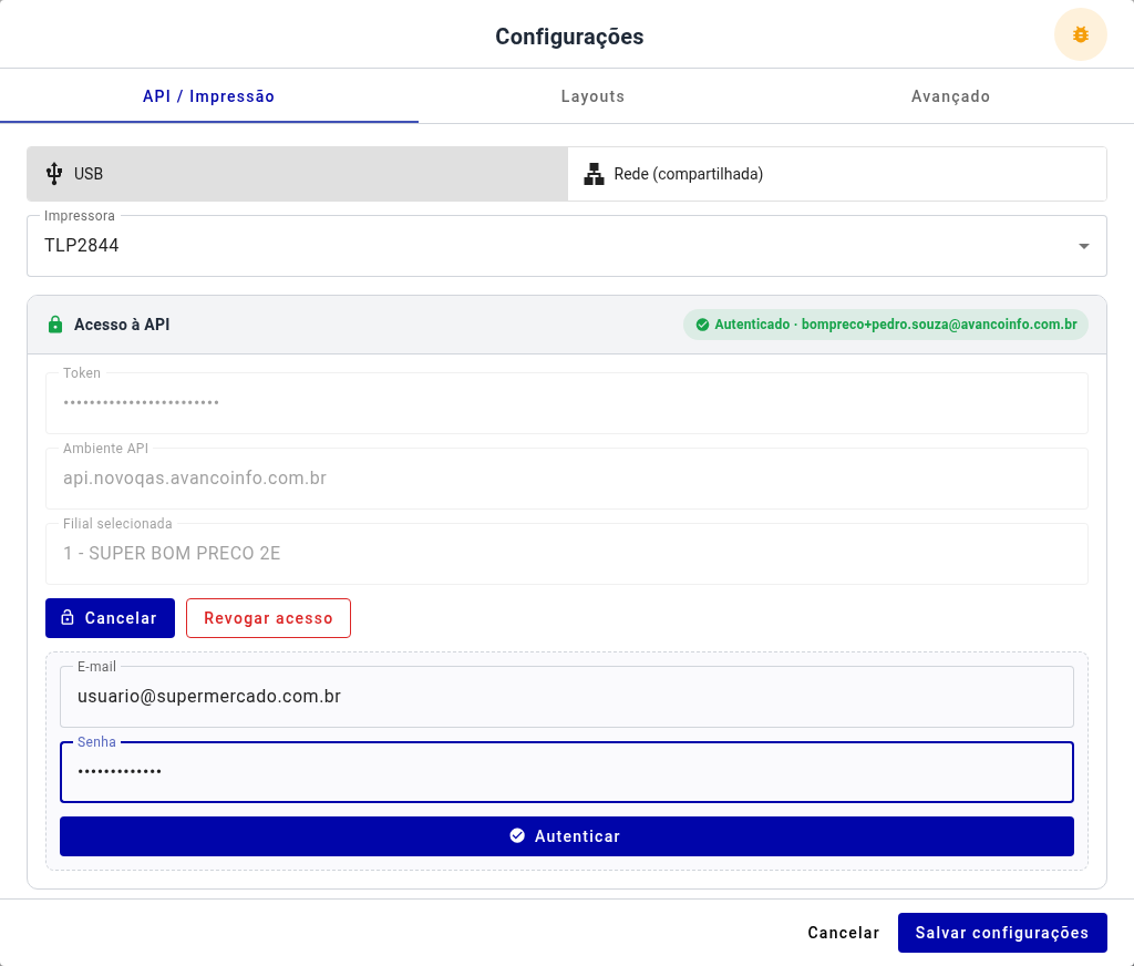 Configurar acesso com e-mail e senha